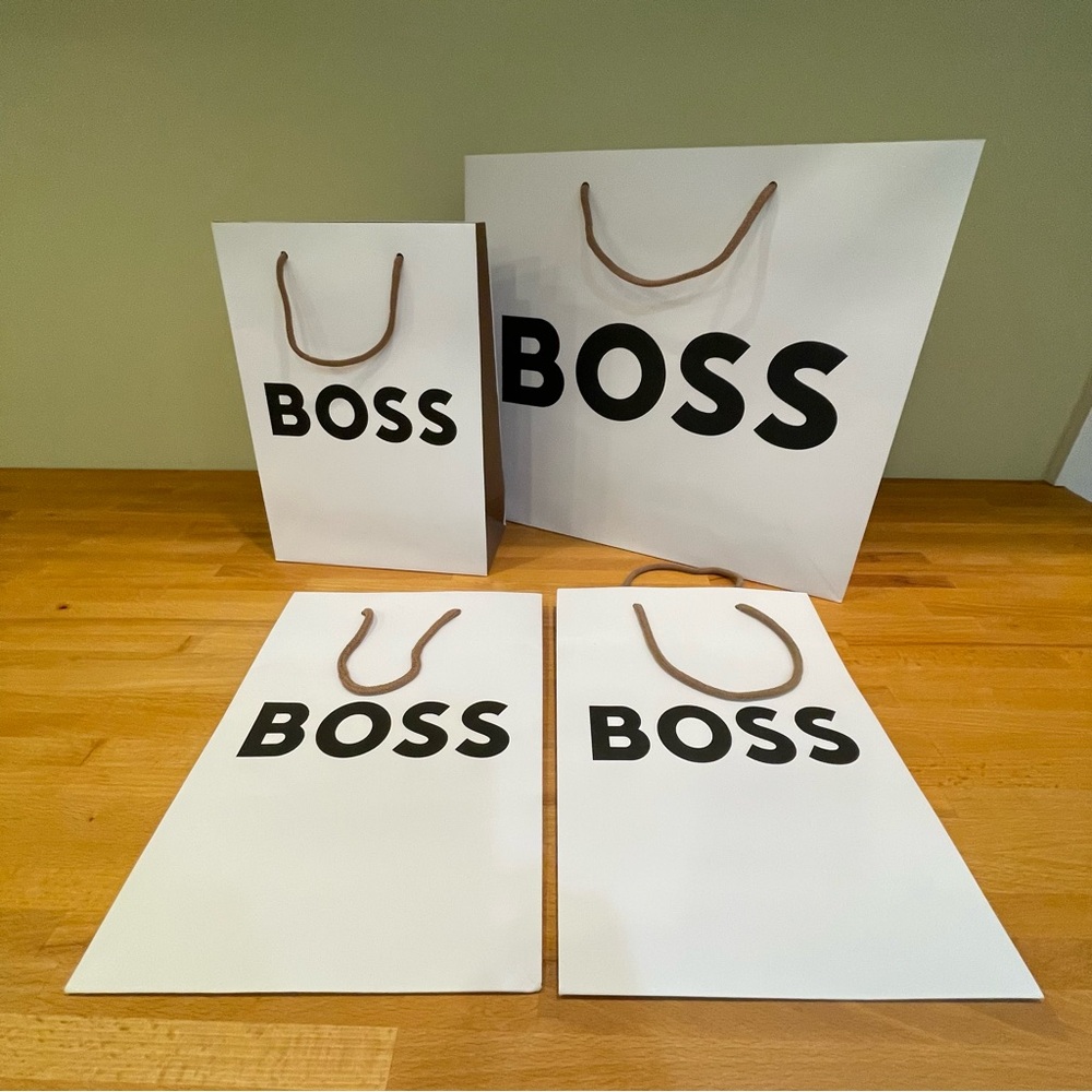 Boss White Bags with Black Logo